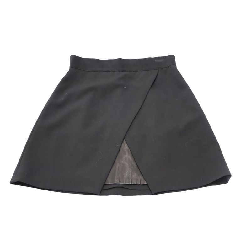 Alice + Olivia Ericka Overlap Mini Skirt In Black Polyester